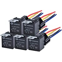 moinkerin 5 Piezas Rele 12v Relé de Coche 5 Pin Terminal SPDT Vehículo Auto Barco Carro Relés para Camiones- Automóviles…